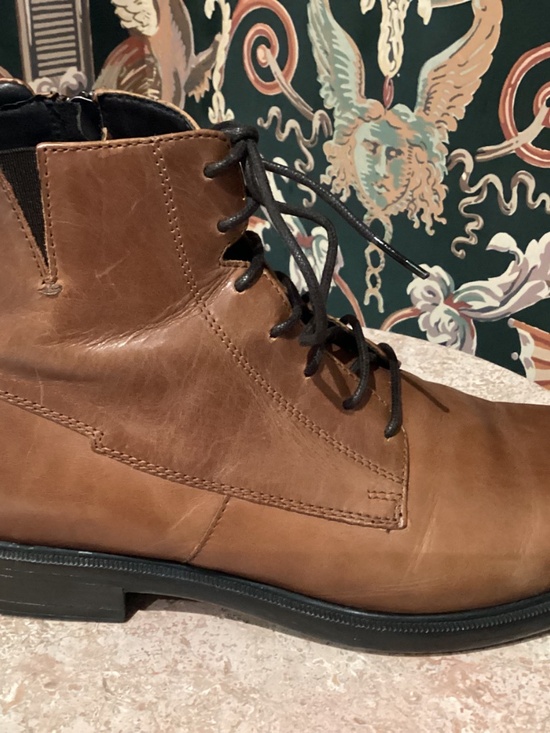 GEOX MEN’S LEATHER LACE-UP BOOT/ZIP SIDE ENTRY - BROWN - SIZE 42EU main image 12